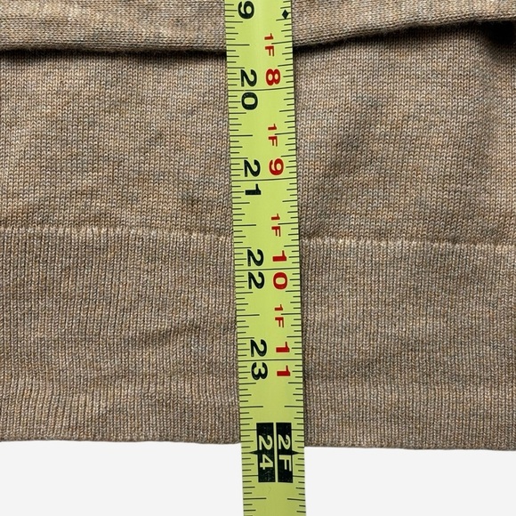 Lauren Ralph Lauren Black Label Belted Cotton-Blend Sweater Size M Camel Heather - Picture 8 of 12